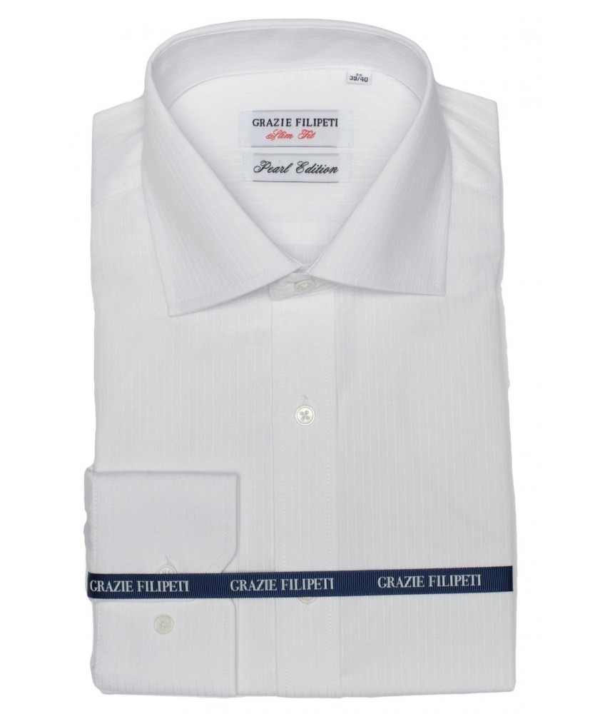 Camasa barbati alba cu dungi fine